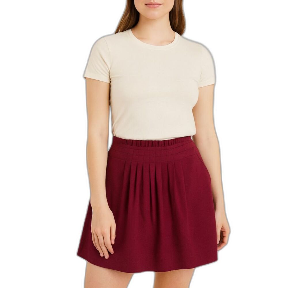 A New Day Women’s Burgundy Pleated Skirt | Size Small